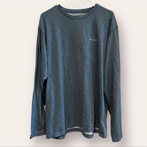 Columbia Men’s Heathered Blue/Grey Long Sleeve Shirt – Size XXL